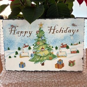 HAPPY HOLIDAYS WALL PLAQUE